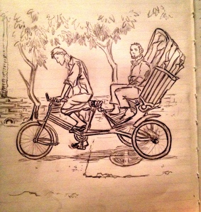 Bicycle Rickshaw Sketch 